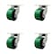 Service Caster 6'' Extra Heavy Duty Green Poly on Cast Iron Wheel Swivel Caster , 4PK CRAN-SCC-KP92S630-PUR-GB-4 - alternate 1